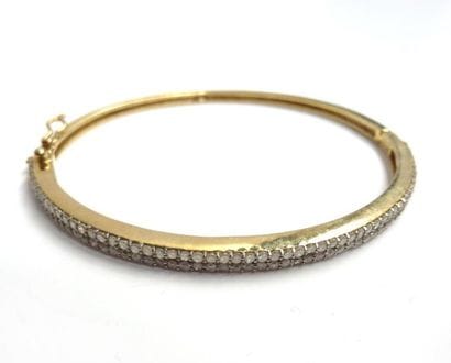 BRACELET jonc rigide ouvrant en vermeil (925/°°),...