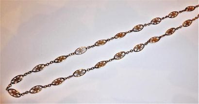 COLIIER maille filigrané en or jaune 18K...