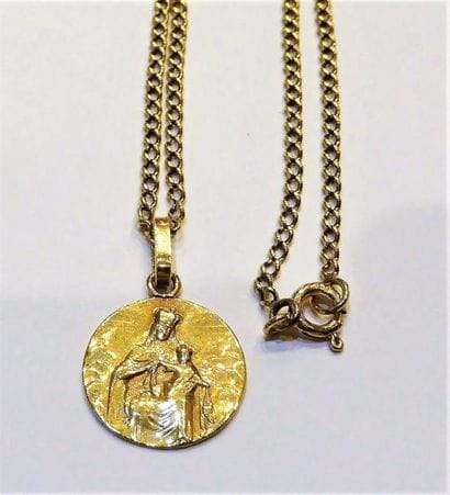CHAINE maille gourmette et pendentif réversible...