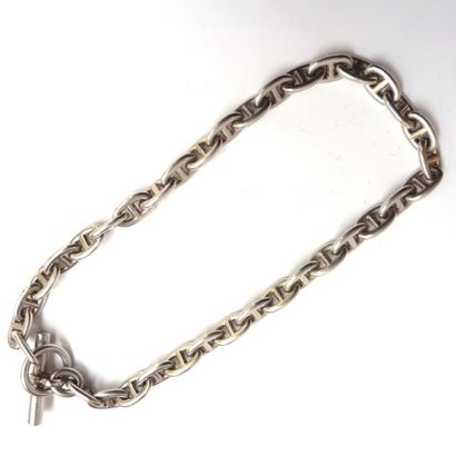 HERMES. COLLIER en argent (925/°°), maillon...
