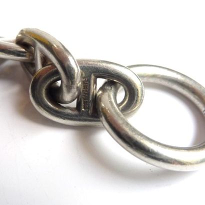 HERMES. COLLIER en argent (925/°°), maillon...