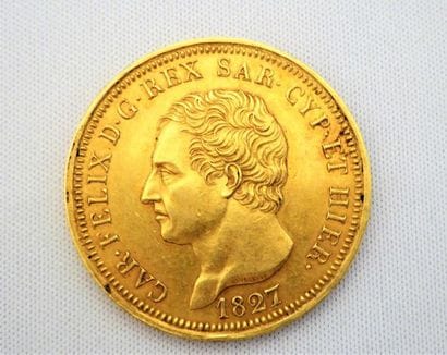 PIECE DE 80 LIRES en or 22K (900/°°), datée...