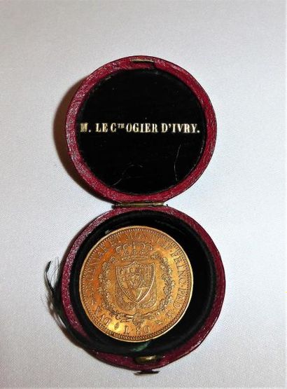 PIECE DE 80 LIRES en or 22K (900/°°), datée...