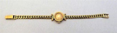 BRACELET MONTRE dame en or jaune 18K (750/°°),...
