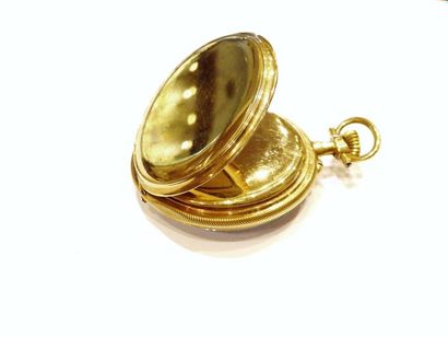 MONTRE A GOUSSET en or jaune 18K (750/°°)...