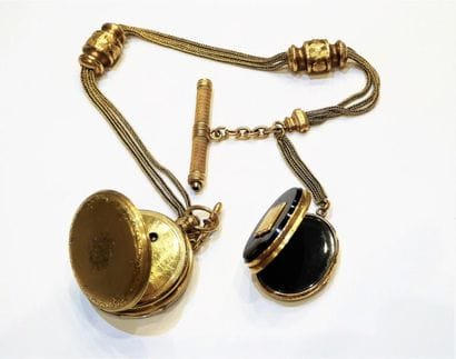 MONTRE A GOUSSET en jaune 18K (750/°°) et...