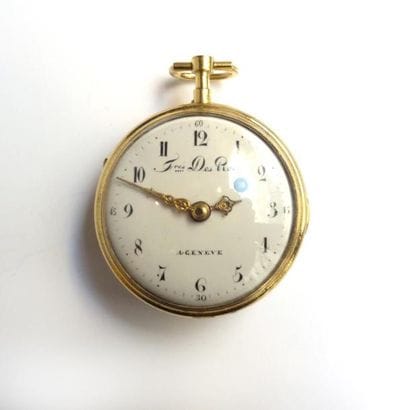 MONTRE érotique, vers 1790. Fond émaillé...