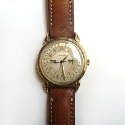 MOVADO. Montre bracelet en or jaune 14K (585°/°°)...