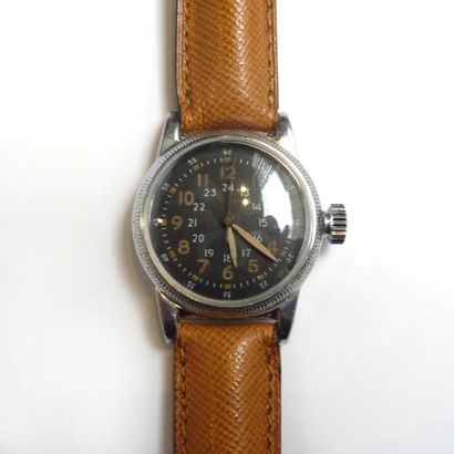 WALTHAM. Montre militaire type A-II en acier,...