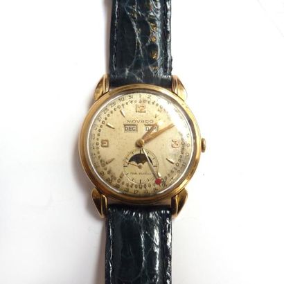 MOVADO. MONTRE d'homme en or 18K (750/°°),...