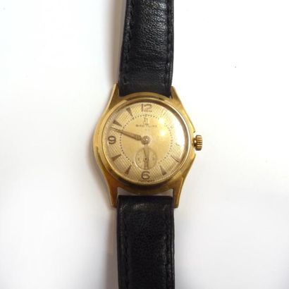 BREITLING- Montre de dame en plaqué or, années...