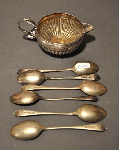 Six cuillers à café en argent anglais, la...