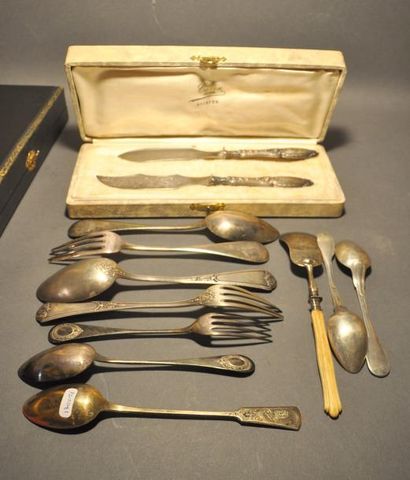 Lot en argent 925°/°° comprenant: trois couverts...