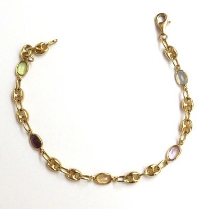 BRACELET en or jaune 18K (750°/°°) maille...