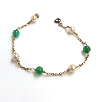 63 bis. Bracelet en or jaune 18K (750°/°°)...