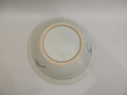 Bassin en porcelaine à décor “bleu blanc”...