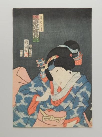 Kunichika, buste d’acteur. 1865.