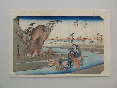 Hiroshige, oban yoko-e, série Tôkaidô gojûsan...