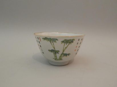 Bol en porcelaine à décor “famille rose”...