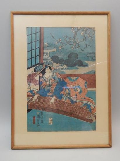 Kunisada II, oban tate-e, l’acteur Ishimura...