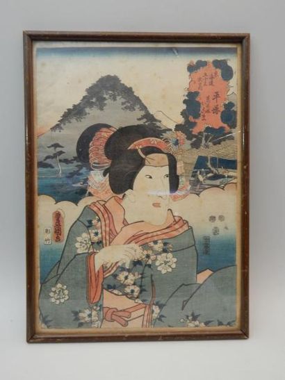 Toyokuni III, oban tate-e, série “Tokaido...