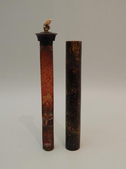 Tube en bambou pour bâtons d’encens. Birmanie,...