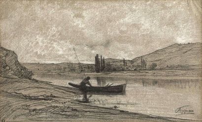Adolphe APPIAN (1818-1898)
Pêcheur en barque

Dessin...