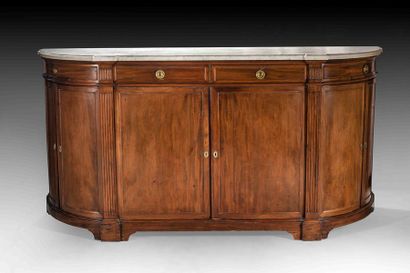 Buffet demi-lune en acajou et placage d’acajou,...