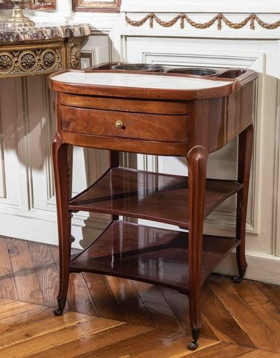 Table-rafraîchissoir en acajou et placage...