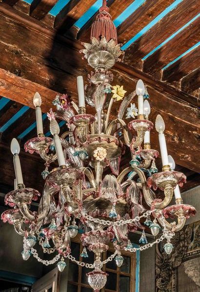 Lustre en verre de Venise à 12 lumières sur...