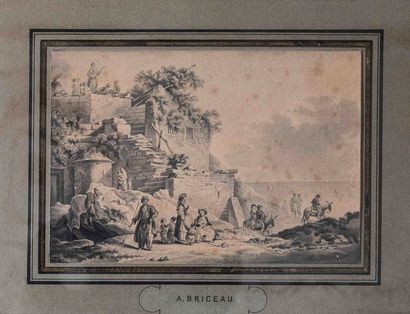 A. BRICEAU (XVIIIe siècle)
Le repos des bergers...