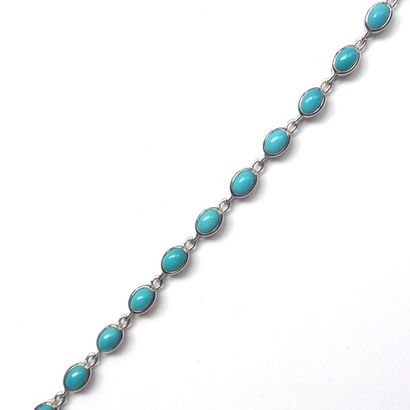 BRACELET articulé en argent (925/°°), orné...