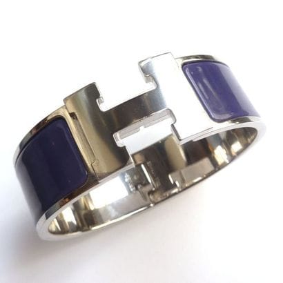 HERMES, BRACELET rigide CLIC H émaillé, fond...