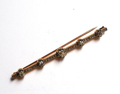 BROCHE BARRETTE en or jaune 18K (750/°°)...