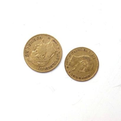 DEUX PIECES, l'une de 10f or et l'autre de...