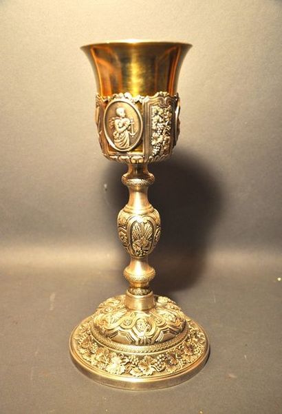 CALICE en vermeil et argent 925/°° 1er titre,...