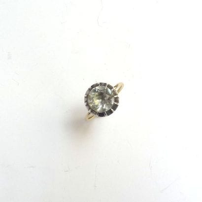 BAGUE en or 18K (750/°°) et argent (925/°°)...