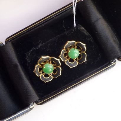 BOUCLES D'OREILLES en or jaune (585/°°) en...