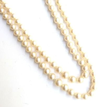 COLLIER double rang de perles de culture...