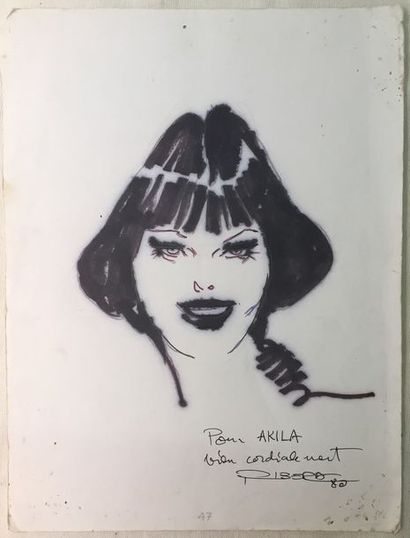 Julio RIBERA. 

Dessin original à l'encre,...