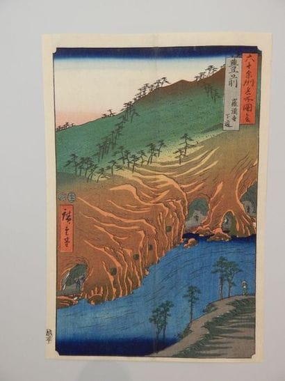 Hiroshige, 60 provinces. N°61 la route du...