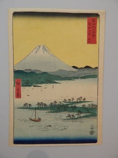 Hiroshige, 36 vues du mont Fuji. La plage...