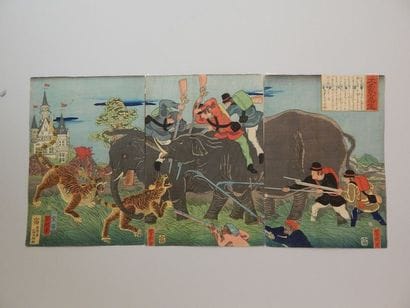 Isshinsai Yoshikata.Tryptique Daizo shasei,...