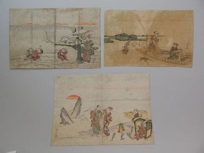 Shunsen. Trois paysages