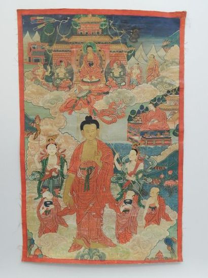 193 BIS - Tangka représentant Bouddha debout...