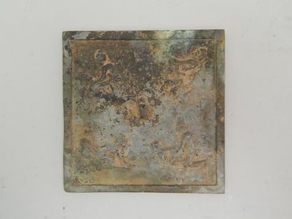 Miroir carré en bronze.