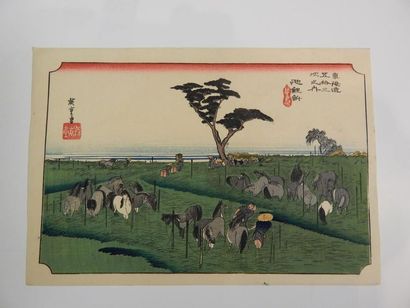 Hiroshige, 53 stations, le marché aux chevaux...