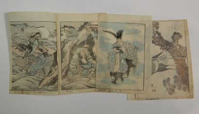 Lot d’estampes Hokusai Gafe. Vers 1849.