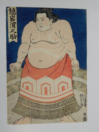 Kunisada, lutteurs de sumo. Vers 1840.