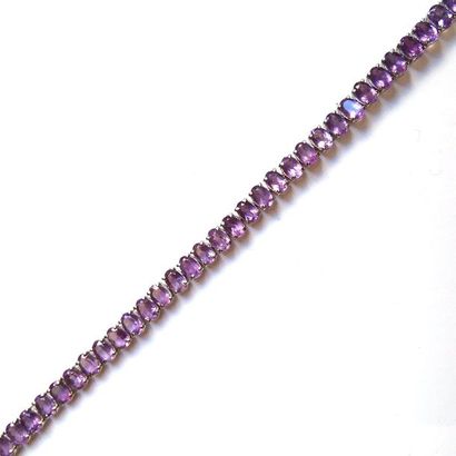 BRACELET en argent 925°/°° articulé serti...